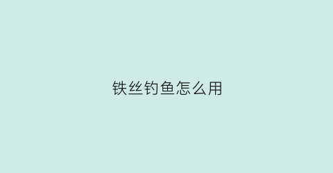 铁丝钓鱼怎么用(如何用铁丝做鱼)