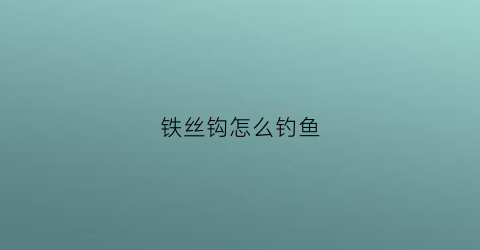 铁丝钩怎么钓鱼