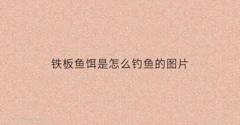 铁板鱼饵是怎么钓鱼的图片(铁板鱼饵是怎么钓鱼的图片大全)