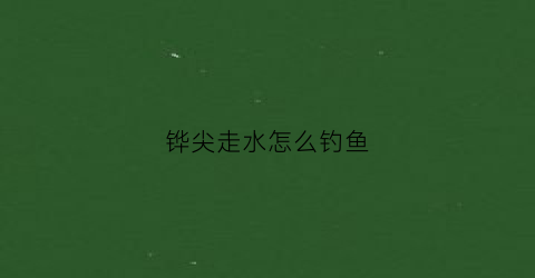 铧尖走水怎么钓鱼(铧尖处钓鱼)