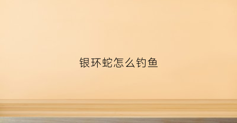 银环蛇怎么钓鱼(夜钓银环蛇)
