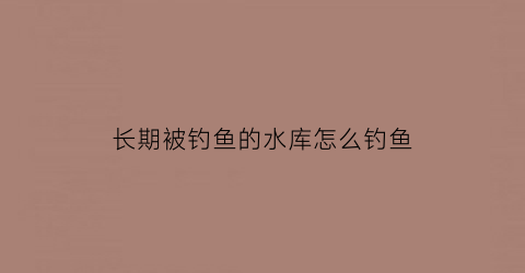 长期被钓鱼的水库怎么钓鱼(在水库钓鱼被打了怎么办)