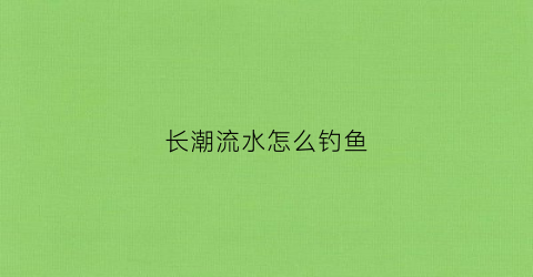 长潮流水怎么钓鱼(长潮水库钓鱼)