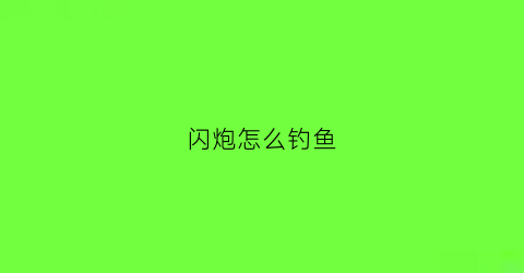 闪炮怎么钓鱼(野钓散炮)