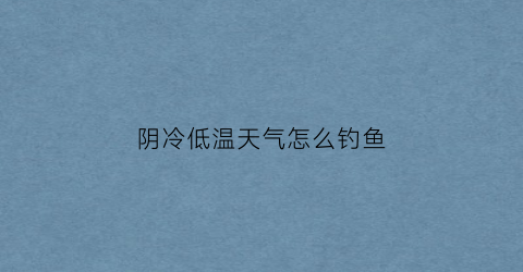 阴冷低温天气怎么钓鱼(阴天气温低如何钓鲤鱼)