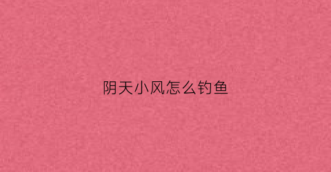 阴天小风怎么钓鱼(阴天起风怎么钓鱼)