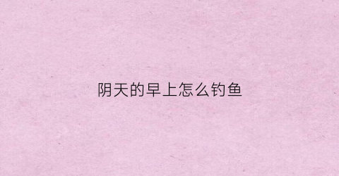 阴天的早上怎么钓鱼