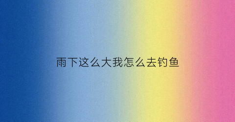 雨下这么大我怎么去钓鱼(雨下得这么大下一句)