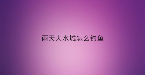 雨天大水域怎么钓鱼(雨天钓鱼怎么调漂)