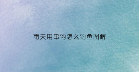 雨天用串钩怎么钓鱼图解(雨天用串钩怎么钓鱼图解大全)