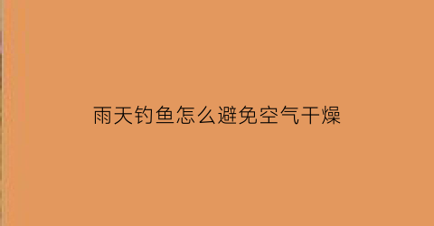 “雨天钓鱼怎么避免空气干燥(雨天钓鱼怎么避免空气干燥问题)