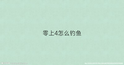零上4怎么钓鱼