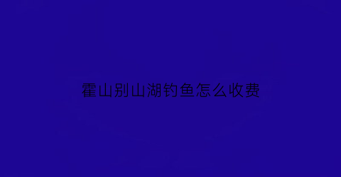 霍山别山湖钓鱼怎么收费(霍山县大别山水库)
