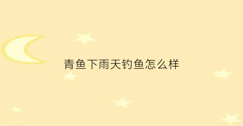 青鱼下雨天钓鱼怎么样(下雨天青鱼钓底还是钓浮)