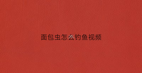 面包虫怎么钓鱼视频(面包虫怎么钓鱼视频教学)