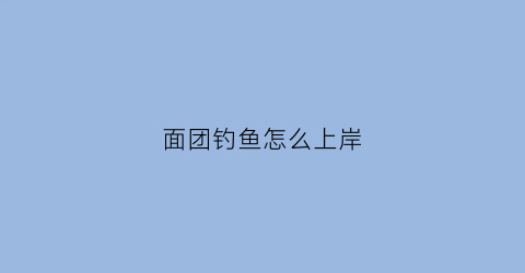 “面团钓鱼怎么上岸(面团钓鱼挂饵料方法)