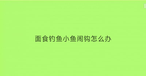 面食钓鱼小鱼闹钩怎么办(钓鱼用面食如何不让小鱼闹)