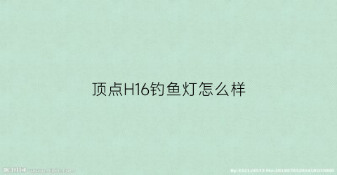 顶点H16钓鱼灯怎么样(顶点d169夜钓灯怎么样)