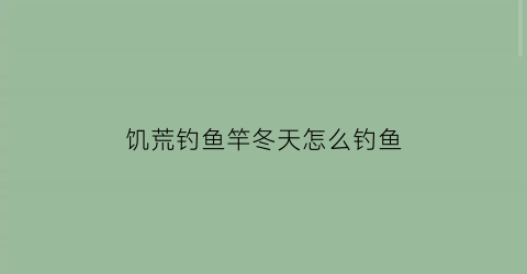 “饥荒钓鱼竿冬天怎么钓鱼(饥荒鱼竿怎么放鱼饵)