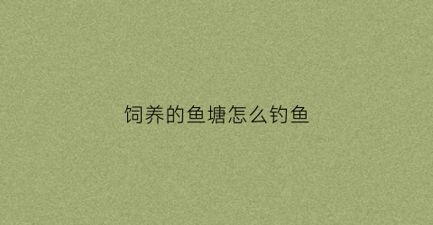 饲养的鱼塘怎么钓鱼(鱼塘里怎么钓鱼是最好钓)