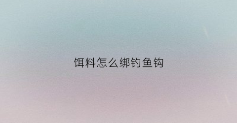 饵料怎么绑钓鱼钩(饵料怎么挂钩)