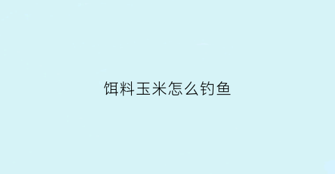 饵料玉米怎么钓鱼