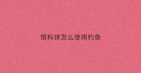 饵料球怎么使用钓鱼(饵料球是什么)
