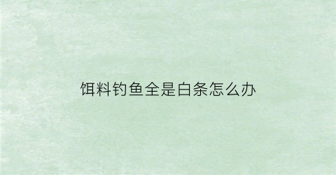 饵料钓鱼全是白条怎么办(饵料下不到底就被白条吃完)