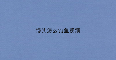 馒头怎么钓鱼视频