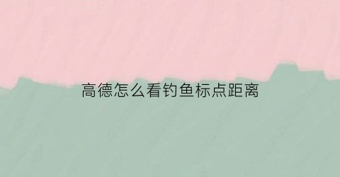 高德怎么看钓鱼标点距离(高德怎么查看直线距离)