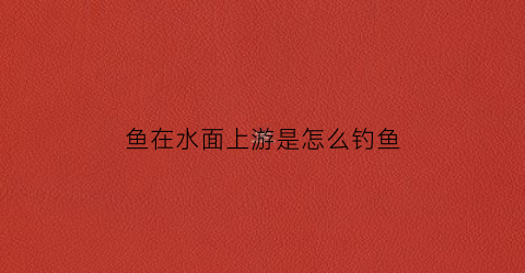 鱼在水面上游是怎么钓鱼(鱼在水面游能钓吗)