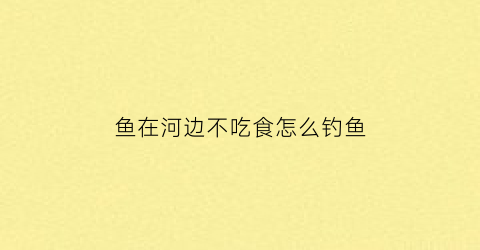 “鱼在河边不吃食怎么钓鱼(在河里钓鱼不吃食怎么回事)