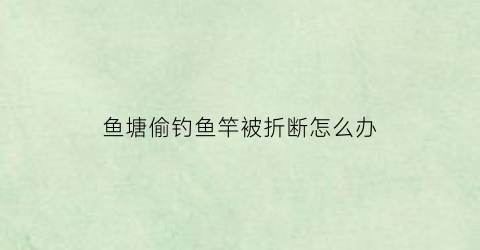 鱼塘偷钓鱼竿被折断怎么办(钓别人鱼塘鱼竿被收了)