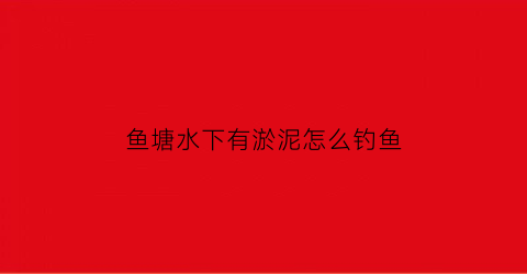 “鱼塘水下有淤泥怎么钓鱼(鱼塘水下有淤泥怎么钓鱼好)