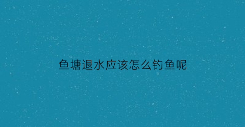 鱼塘退水应该怎么钓鱼呢