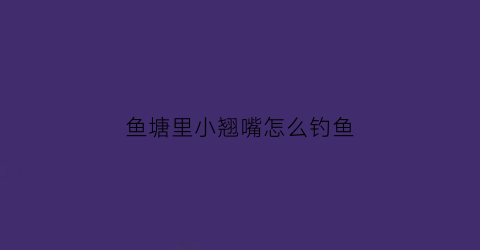 鱼塘里小翘嘴怎么钓鱼(鱼塘有翘嘴吗)