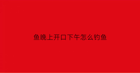 “鱼晚上开口下午怎么钓鱼(晚上鱼一般几点开口)