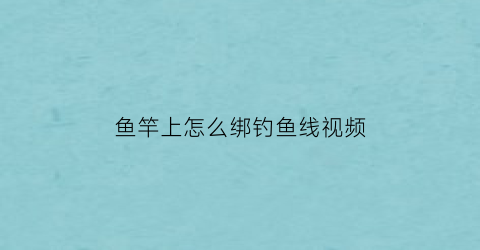 鱼竿上怎么绑钓鱼线视频(如何鱼竿绑线)