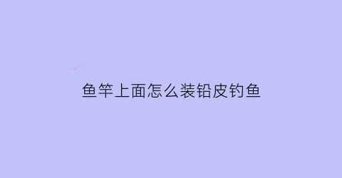 “鱼竿上面怎么装铅皮钓鱼(鱼竿上面怎么装铅皮钓鱼钩)