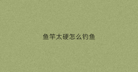 鱼竿太硬怎么钓鱼(鱼竿太硬了是不是很容易跑鱼)