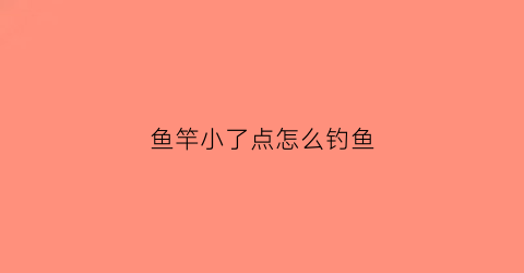 鱼竿小了点怎么钓鱼