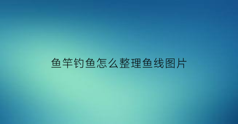 鱼竿钓鱼怎么整理鱼线图片(鱼竿的鱼线怎么收纳)
