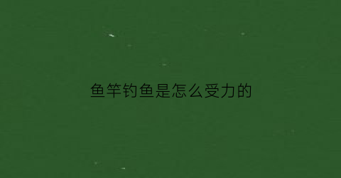 鱼竿钓鱼是怎么受力的