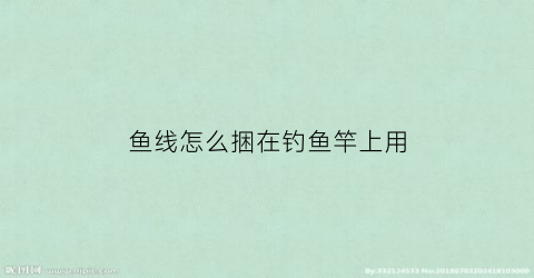 鱼线怎么捆在钓鱼竿上用(鱼线怎么绑在鱼竿上)