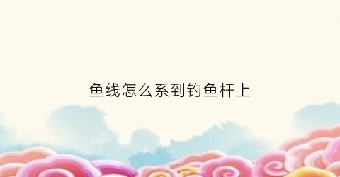 鱼线怎么系到钓鱼杆上(鱼线怎么绑在鱼竿上才不会掉)