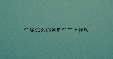 鱼线怎么绑到钓鱼竿上视频