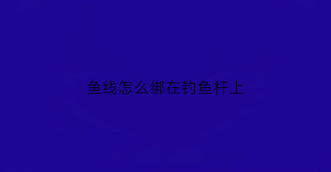 鱼线怎么绑在钓鱼杆上(鱼线怎么绑在钓鱼杆上)