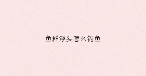 鱼群浮头怎么钓鱼(鱼浮头是什么样子有没有视频)