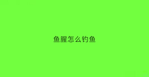 鱼腥怎么钓鱼(钓鱼鱼腥味)