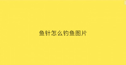 鱼针怎么钓鱼图片(鱼针的绑法)